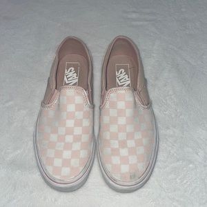 Pink Checkered Vans Slip-Ons